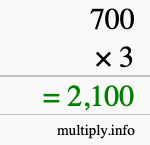 How to calculate 700 times 3 using long multiplication How to calculate 700 times 3 using long multiplication