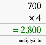 How to calculate 700 times 4 using long multiplication How to calculate 700 times 4 using long multiplication
