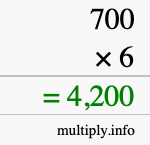 How to calculate 700 times 6 using long multiplication
