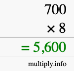 How to calculate 700 times 8 using long multiplication
