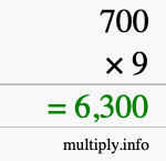 How to calculate 700 times 9 using long multiplication