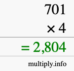 How to calculate 701 times 4 using long multiplication How to calculate 701 times 4 using long multiplication