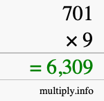 How to calculate 701 times 9 using long multiplication How to calculate 701 times 9 using long multiplication
