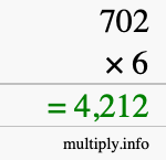 How to calculate 702 times 6 using long multiplication