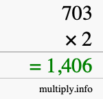 How to calculate 703 times 2 using long multiplication How to calculate 703 times 2 using long multiplication