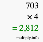 How to calculate 703 times 4 using long multiplication