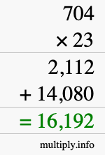 How to calculate 704 times 23 using long multiplication How to calculate 704 times 23 using long multiplication