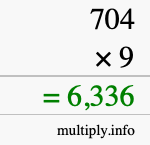 How to calculate 704 times 9 using long multiplication How to calculate 704 times 9 using long multiplication