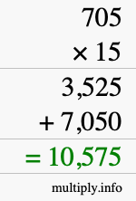 How to calculate 705 times 15 using long multiplication How to calculate 705 times 15 using long multiplication