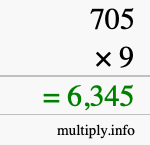 How to calculate 705 times 9 using long multiplication How to calculate 705 times 9 using long multiplication