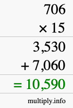 How to calculate 706 times 15 using long multiplication How to calculate 706 times 15 using long multiplication
