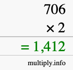 How to calculate 706 times 2 using long multiplication How to calculate 706 times 2 using long multiplication