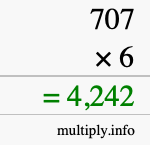 How to calculate 707 times 6 using long multiplication