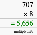 How to calculate 707 times 8 using long multiplication