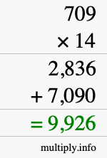 How to calculate 709 times 14 using long multiplication How to calculate 709 times 14 using long multiplication