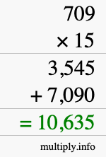 How to calculate 709 times 15 using long multiplication How to calculate 709 times 15 using long multiplication