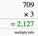 How to calculate 709 times 3 using long multiplication How to calculate 709 times 3 using long multiplication