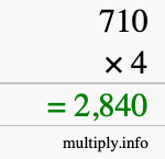 How to calculate 710 times 4 using long multiplication How to calculate 710 times 4 using long multiplication