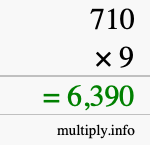 How to calculate 710 times 9 using long multiplication How to calculate 710 times 9 using long multiplication