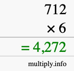 How to calculate 712 times 6 using long multiplication