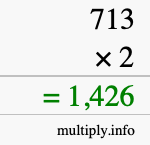 How to calculate 713 times 2 using long multiplication How to calculate 713 times 2 using long multiplication