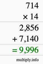 How to calculate 714 times 14 using long multiplication How to calculate 714 times 14 using long multiplication