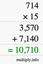 How to calculate 714 times 15 using long multiplication How to calculate 714 times 15 using long multiplication