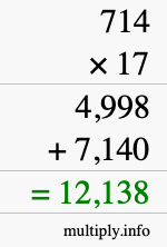How to calculate 714 times 17 using long multiplication How to calculate 714 times 17 using long multiplication