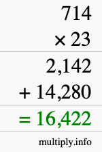 How to calculate 714 times 23 using long multiplication How to calculate 714 times 23 using long multiplication