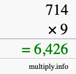 How to calculate 714 times 9 using long multiplication How to calculate 714 times 9 using long multiplication