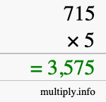 How to calculate 715 times 5 using long multiplication How to calculate 715 times 5 using long multiplication