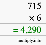How to calculate 715 times 6 using long multiplication