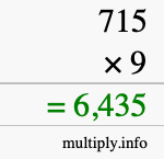 How to calculate 715 times 9 using long multiplication How to calculate 715 times 9 using long multiplication