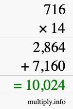 How to calculate 716 times 14 using long multiplication How to calculate 716 times 14 using long multiplication