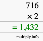 How to calculate 716 times 2 using long multiplication How to calculate 716 times 2 using long multiplication