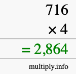 How to calculate 716 times 4 using long multiplication How to calculate 716 times 4 using long multiplication