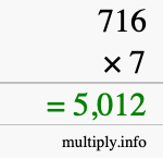 How to calculate 716 times 7 using long multiplication
