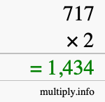 How to calculate 717 times 2 using long multiplication