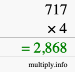 How to calculate 717 times 4 using long multiplication How to calculate 717 times 4 using long multiplication