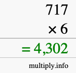 How to calculate 717 times 6 using long multiplication