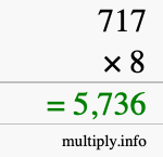 How to calculate 717 times 8 using long multiplication