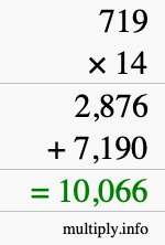 How to calculate 719 times 14 using long multiplication How to calculate 719 times 14 using long multiplication