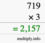 How to calculate 719 times 3 using long multiplication How to calculate 719 times 3 using long multiplication