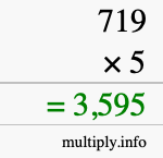 How to calculate 719 times 5 using long multiplication How to calculate 719 times 5 using long multiplication
