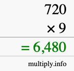 How to calculate 720 times 9 using long multiplication How to calculate 720 times 9 using long multiplication