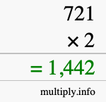 How to calculate 721 times 2 using long multiplication How to calculate 721 times 2 using long multiplication