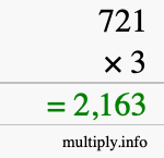 How to calculate 721 times 3 using long multiplication How to calculate 721 times 3 using long multiplication