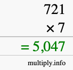 How to calculate 721 times 7 using long multiplication How to calculate 721 times 7 using long multiplication