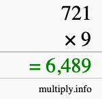 How to calculate 721 times 9 using long multiplication How to calculate 721 times 9 using long multiplication