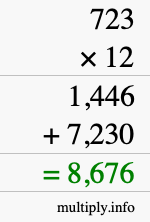 How to calculate 723 times 12 using long multiplication How to calculate 723 times 12 using long multiplication